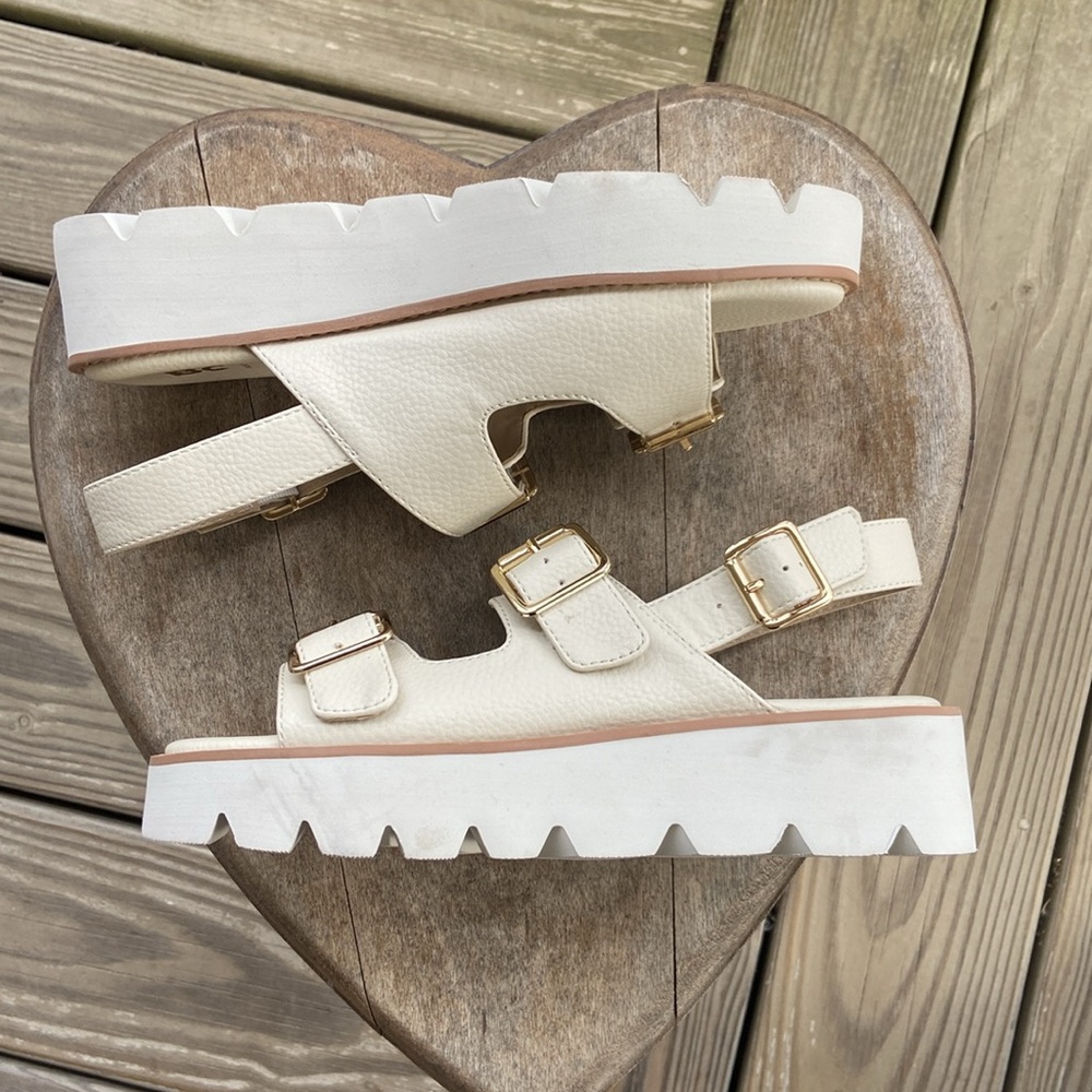 Anthropologie BC Footwear It's Happening Vegan Leather Sandal Women's Size 7.5 - Picture 13 of 14